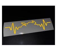 Reflective Motorcycle Heartbeat Scooter Moped Road Safety Sticker Yellow