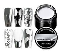 Reflective Nail Polish Gel - 3D Metal Nail Gel, 7ml Reflective Glossy Polish, High Shine G el Effect | Na il Art Accessories for Manicure Decoration, Salon Long Lasting Finish G el Po