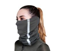 Reflective Neck Gaiter High Visibility Safety Bandana Balaclava Headband Face Cover Breathable Wind Dust UV Protection Scarf for Outdoor Sports (Dark Gray)