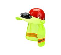 Reflective Neck Shade Work Hat with Solar Fan Module, Wide Brim Nylon Sun Cover for Outdoor Upkeep and Yard Tasks Solar Fan Sun Hat Neck Flap Reflective Work Wide Brim Nylon Head Cover Outdoor Labor