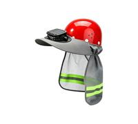 Reflective Neck Shade Work Hat with Solar Fan Module, Wide Brim Nylon Sun Cover for Outdoor Upkeep and Yard Tasks Solar Fan Sun Hat Neck Flap Reflective Work Wide Brim Nylon Head Cover Outdoor Labor