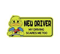 Reflective New Driver Sticker, Student Driver Decal for Car, Vehicle Keep Distance Sign Bumper Funny Duck Sticker-Yellow