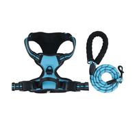 Reflective No Pull Dog Harness with Soft Padded Vest Adjustable for Small Medium Large Dogs Easy Control Handle and Metal Leash Clips (Blue,XL)