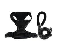 Reflective No Pull Dog Harness with Soft Padded Vest Adjustable for Small Medium Large Dogs Easy Control Handle and Metal Leash Clips (Black,M)