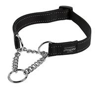 Reflective Nylon Choke Collar; Slip Show Obedience Training Gentle Choker for Extra Large Dogs, Black