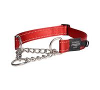 Reflective Nylon Choke Collar; Slip Show Obedience Training Gentle Choker for Extra Large Dogs, Red