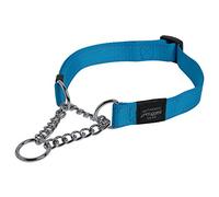 Reflective Nylon Choke Collar; Slip Show Obedience Training Gentle Choker for Extra Large Dogs, Turquoise