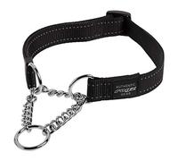 Reflective Nylon Choke Collar; Slip Show Obedience Training Gentle Choker for Large Dogs, Black