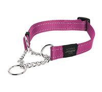 Reflective Nylon Choke Collar; Slip Show Obedience Training Gentle Choker for Medium Dogs, Pink