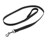 Reflective Nylon Dog Leash for Walking and Training, Medium Dogs | Black Finish, Ergonomic Handle with Secure Bolt Snap, Ring and Buckle Details, for Hikes
