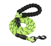 Reflective nylon dog leash pet leash in green with 1.5 meter length for walking