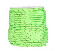 Reflective Parachute Cord 50m 4mm for Secure Tie(light green) | Low-light safety, easy to spot, prevents tripping, ideal for night camping, build