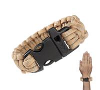 Reflective Paracord Bracelet - Braded Strap, Outdoor Wristband | Nine-Core Parachute Cord with Easy-to-Open Buckle, Life-Saving Gear with Whistle for Survival Kits, Practical Accessory for Hiking