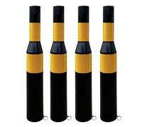 Reflective Parking Bollards, Heavy-Duty Embedded Barriers with High Visibility Strips for Public Areas