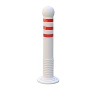 Reflective Parking Security Bollards ，Delineator Post for Traffic Control/Driveway Barriers,with Warning Stripes Interceptor Bollard ，for Driveways(White)