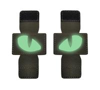 Reflective Patch - A Pair of Cat-Eye Reflective L-uminous Velcr-o, Hook Fasteners Cat Eyes Patch Embroidery Patches, Backpack Night Reflective Stickers - Army Green