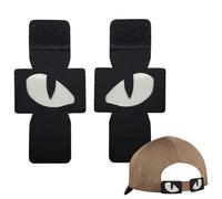 Reflective Patch - A Pair of Cat-Eye Reflective L-uminous Velcr-o, Hook Fasteners Cat Eyes Patch Embroidery Patches, Backpack Night Reflective Stickers - Black