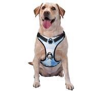 Reflective Penguin Antarctica Ice printed dog harness breathable adjustable pet vest 4 sizes XL with quick-release buckles suitable for walks and camping
