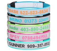 Reflective Personalized Dog Collar, Custom Embroidered with Pet Name and Phone Number for Boy and Girl Dogs, 4 Adjustable Sizes: Extra-Small, Small, Medium, Large Pet Gift