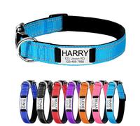 Reflective Personalized Dog Collars Custom Name & Phone Number - with Bells - Custom Dog Collar with name, with Engraved Nameplate Adjustable for Small, Medium, Large Breeds for Dogs (Blue S)