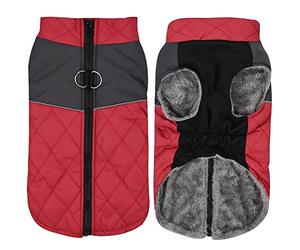 Reflective Pet Coat Winter Warm Dog Coat For Small Medium Large Dog (Red, M)