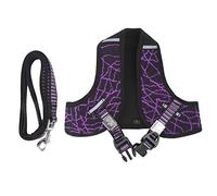 Reflective Pet Harness Strap for Dogs and Cats, Purple Polyester, XS - Comfortable Fit, Soft Double Layer, Easy On and Off (S)
