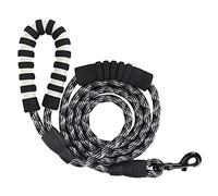 Reflective Pet Pulling Leash, Nylon Safety Rope for Medium Large Dogs, 69.7 Inch - High Density Weaving, Comfortable Padded Handle, Night Walking Safety (Black)