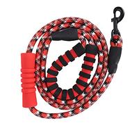 Reflective Pet Pulling Leash, Nylon Safety Rope for Medium Large Dogs, 69.7 Inch - High Density Weaving, Comfortable Padded Handle, Night Walking Safety (Red)
