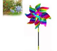 Reflective Pinwheels,Wind Spinners Outdoor Bird Scare Devices,Pre-Installed Sparkly Silver Blind Birds Pin Wheel,Scare Birds Away from Garden Yard Patio Lawn Farm (Gradient)