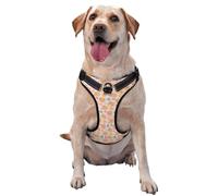 Reflective Pomeranians Cartoon Flowers printed dog harness breathable adjustable pet vest 4 sizes XL with quick-release buckles suitable for walks and camping