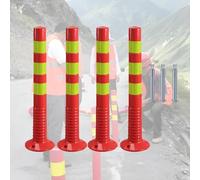 Reflective Portable Delineator Post SetTraffic Cones with Elastic Columns & Screws Safe for Event Construction Red & Yellow 4 PackDurable Safety Barriers