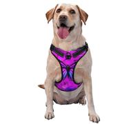 Reflective Purple butterfly and flower printed dog harness breathable adjustable pet vest 4 sizes S with quick-release buckles suitable for walks and camping