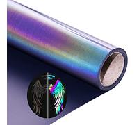 Reflective Rainbow Heat Transfer Vinyl Reflective HTV Vinyl Rolls Pack 12 Inch x 5 Feet Iron on Vinyl for T-Shirts DIY Design, Silhouette Cameo & Heat Press Machine(Reflective Rainbow HTV)