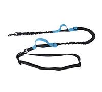 Reflective Retractable Dog Leash, Adjustable Pet Traction Rope with Dual Retract System, Nylon Hands - Free Leash for Small Medium Dogs, Night Safety (Blue)