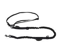 Reflective Retractable Dog Leash, Portable Adjustable Pet Traction Rope with Dual Control Design, Hands - Free Waistband for Small Medium Large Dogs, Nylon Material for Night Walki (Black)
