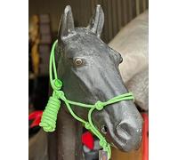 Reflective Rope Headcollar with Lead Rope Fully Adjustable (Green, Cob)