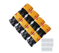 Reflective Rubber Speed Bumps for Roads, Anti-Skid Gravel Road Safety Bumps (4 Pcs) - Enhance Visibility & Traffic Control with Durable, Heavy-Duty Design.
