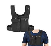 Reflective Running Vest for Phone, Running Phone Holder Vest, Multi-Pouch Phone Holder for Running Men Women Waterproof Adjustable Running Vest for Cycling, Walking, Exercise Running Accessories