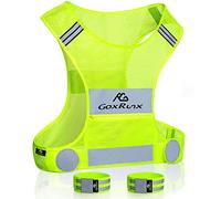 Reflective Running Vest Gear with Large Pocket & Adjustable Waist for Men Women,Ultralight & Comfy Reflective Vest for Walking Cycling, Safety Vest in 5 Sizes +2 Reflective Bands (Yellow, Medium)