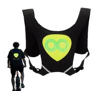 Reflective Running Vest, LED Light-Up Safety Gear, 8.27x0.59 inches, Adjustable Waterproof Visibility Vest for Men, Women, Kids, & Adults, High-Visibility Cycling and Jogging