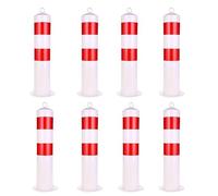 Reflective Safe Bolds 8PackParking Ber Posts with Protective Ring for Traffic Control & Driveway Protect Easy to Install (White)