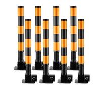 Reflective Safety Bollard Post - Heavy-Duty Steel Traffic Barrier for Parking Lots & Sidewalks - Security Pole for High-Traffic Areas