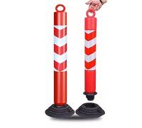Reflective Safety Cones, Detachable Base Plastic Parking Bollards, Traffic Channelizer Post for Driveway Protection, Industrial Barrier for Parking Space Management