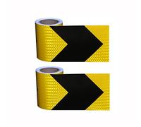 Reflective Safety Stickers for Trucks and Cars - 2 Rolls of Waterproof Barrier Tape with Warning Signs, 10M x 10cm