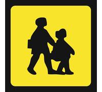 Reflective School Bus/Coach Sign Compliant With Regulations 1994 Choice Of Size Large For Back Small For Front. Magnetic, Self Adhesive Sticker or Rigid (Reflective Self Adhesive Sticker, 40 x 40 CMS)