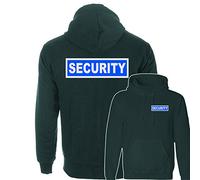 Reflective Security Blue Badge Printed Black Hoodie, Security Officer, Security Guard, Doorman, Bouncer, Events, Small