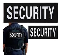 Reflective Security Velcro Patch Set Velcro Sticker Reflective Tape Velcro Sticker Security Night Visibility Security Nylon Hook Loop Patch for Vest Tactical Dog Harness Vest Collar 2 Patches