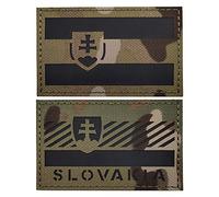 Reflective Slovakia Flag Embroidered Patch Slovak Republic Iron On Sew On Morale Applique Fastener Hook & Loop National Emblem
