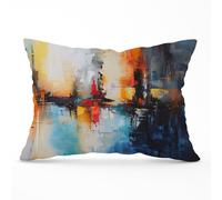 Reflective Splendour: City In Abstract Cushions Warren Reed - Designer Multi 45cm x 45cm