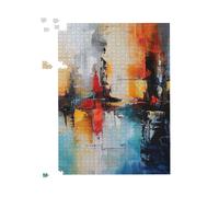 Reflective Splendour: City In Abstract Jigsaw Puzzle Warren Reed - Designer Multi 500 Piece